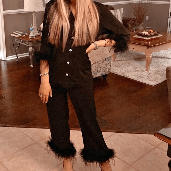 Other - Black Pajamas with feathers